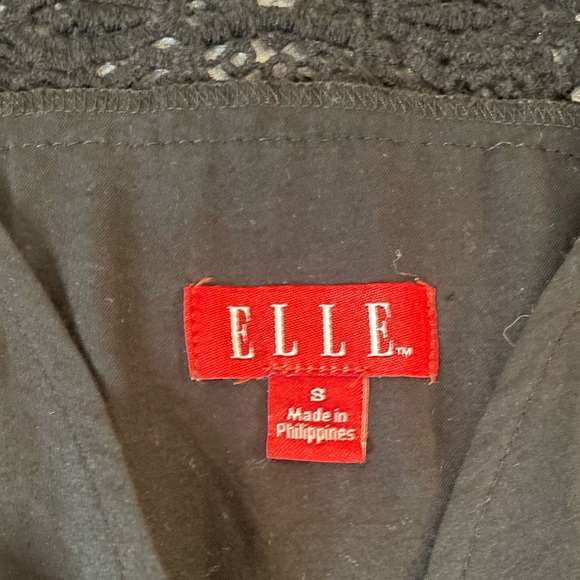 ELLE Black LBD Lace Top Tie Waist Cap Sleeve V-Neck Dress, Women’s Size Small - Picture 8 of 8